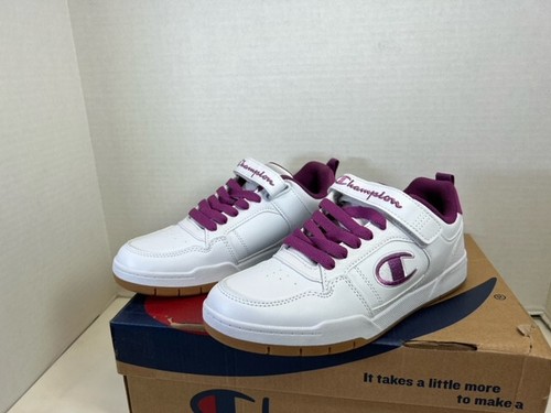CHAMPION ARENA POWER LOW LACE-UP SNEAKERS WOMEN SHOES WHITE/PURPLE SIZE 9 NEW - Picture 2 of 8