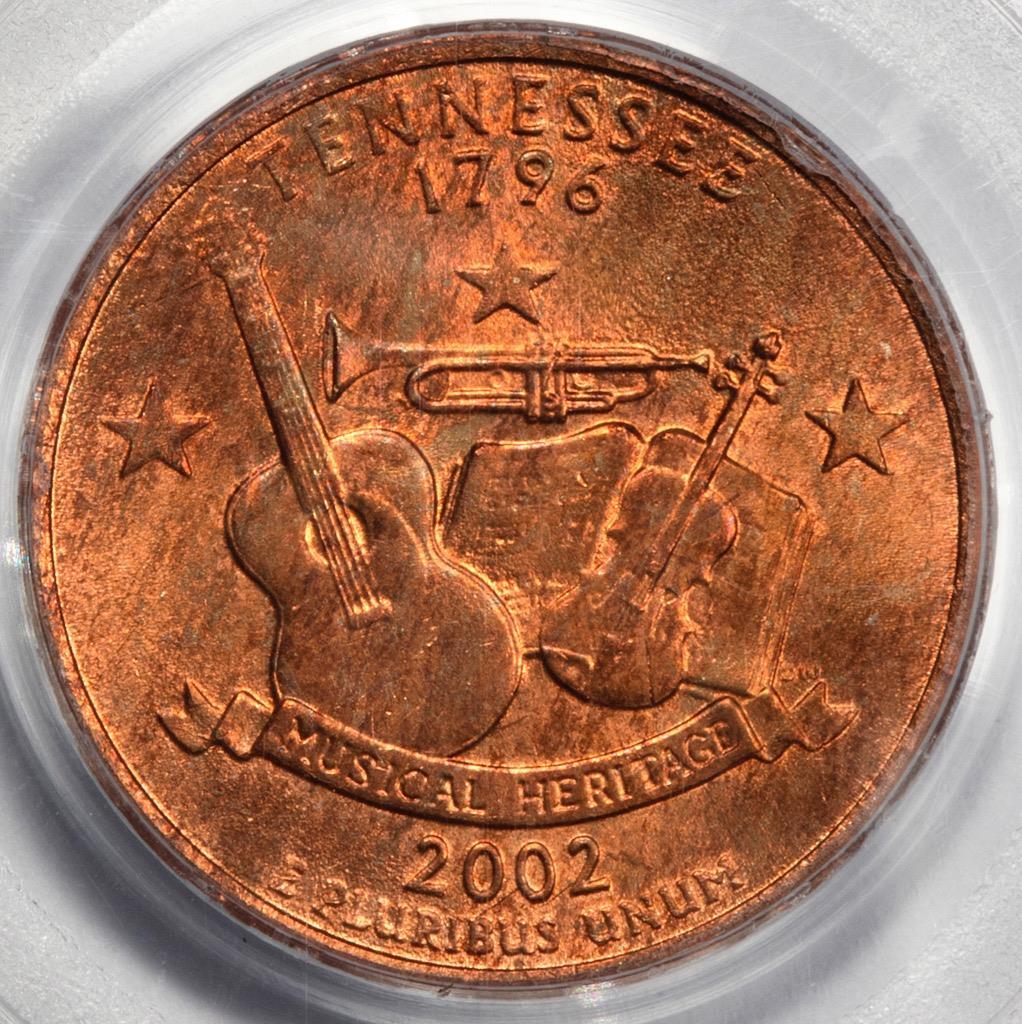 2002 PCGS MS64 Missing Clad Layer Tennessee Quarter Mint Error