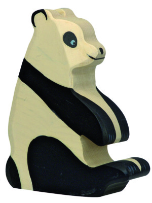PANDABÄR sitzend von Holztiger Holzbär Holztier Panda Spielbär Holz NEU