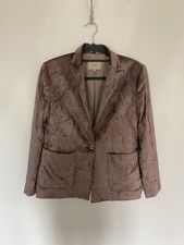 Modern Rarity Ladies UK 10 Blazer Taupe Velvet Occasion Jacket Traitors Claudia