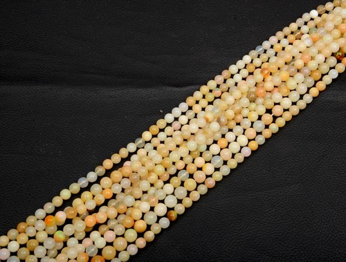 6mm Ethiopian Opal Smooth Beads Round Shape Ethiopian Opal Beads Mothers Gifts - Picture 2 of 5