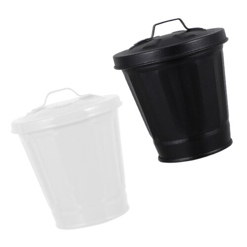  2 Pcs Farmhouse Bathroom Wastebasket Tin Trash Can Household - 第 1/12 張圖片