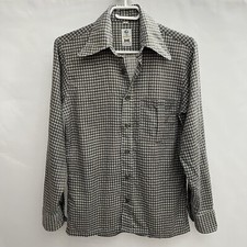 VTG 1970s Barrymore collar - BVD shirt - plaid checks tapered - Size XS