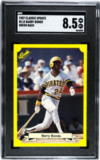 1987 Classic Update Barry Bonds #113 Rookie RC Green Back SGC 8.5 Pop 3