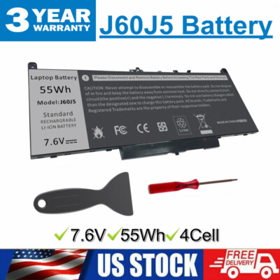  J60J5 Battery/Charger For Dell Latitude E7270 E7470 WYWJ2 451-BBSY 451-BBSX