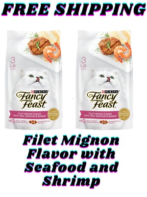 Purina Fancy Feast Dry Cat Food Filet Mignon Flavor Seafood