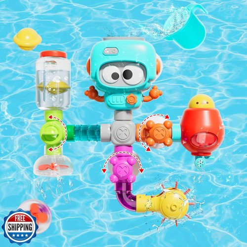 SOCBTNSO DIY Assemble Water Pipe, Bath Toys for Kids Ages 4-8, DIY Building K