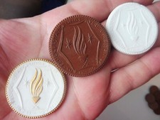 3 old Porcelain Medals, Meissen, Feuerbestattung Meissen 1911 - 1921