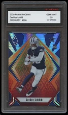 Ceedee Lamb 2020 Panini Phoenix Fire Burst 1st Graded 10 Rookie Card Cowboys