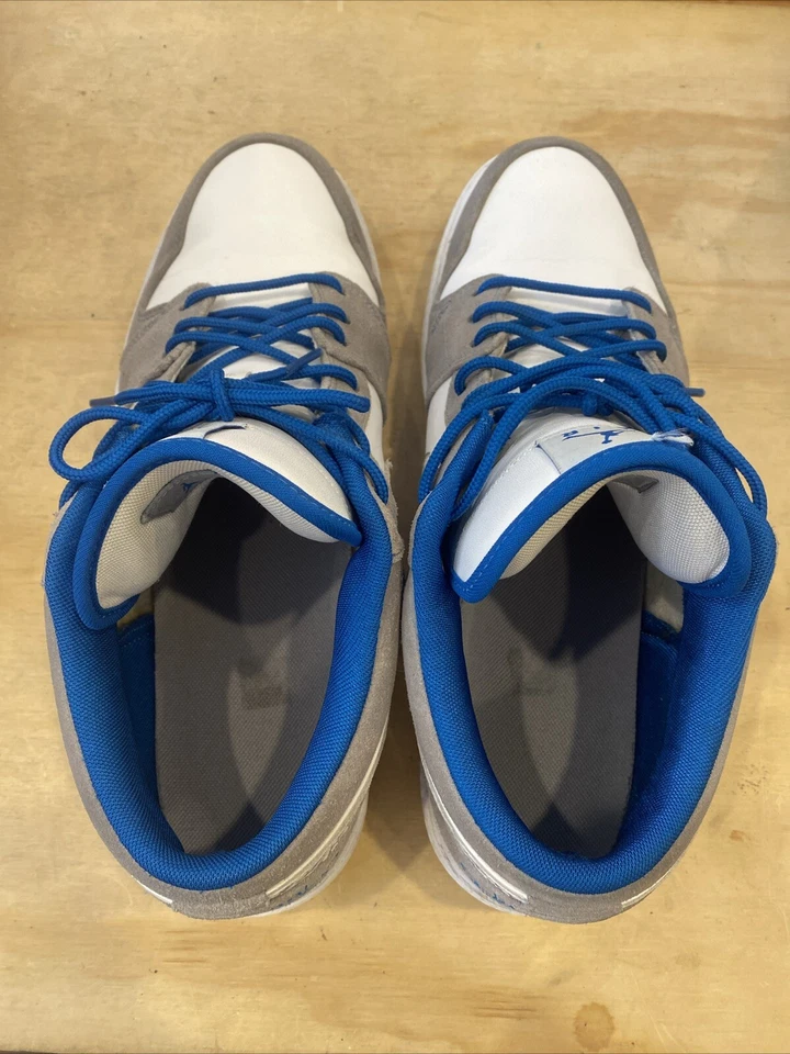 1304) Nike Air Jordan Retro 1 V.1 481177-106 Azul Militar/Gris Para Hombre Talla 13” Foto 4 de 4