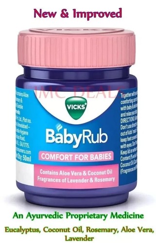 VICKS BabyRub Baby Rub Soothing Comfort for Babies Ayurvedic Proprietary 50gm - Picture 2 of 2