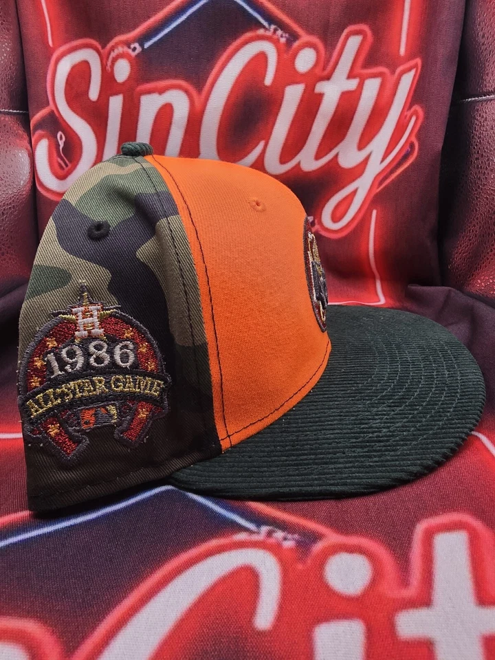 Houston Astros New Era Corduroy Brim Camo 1986 All-star Patch Fitted Hat 7 3/8 - Image 3 of 4