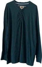 The Foundry Supply CO Henley Shirt Size XLT  Big and Tall  Green Long Sleeve