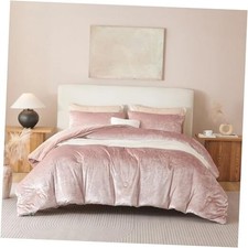 Comforter Set Size,Crushed Velvet Luxury Bedding Set Winter Warm King Pink