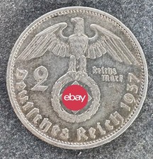2 Reichsmark 1937 A Drittes Reich Hindenburg 8 g .625 Silber KM#93 K210326AC