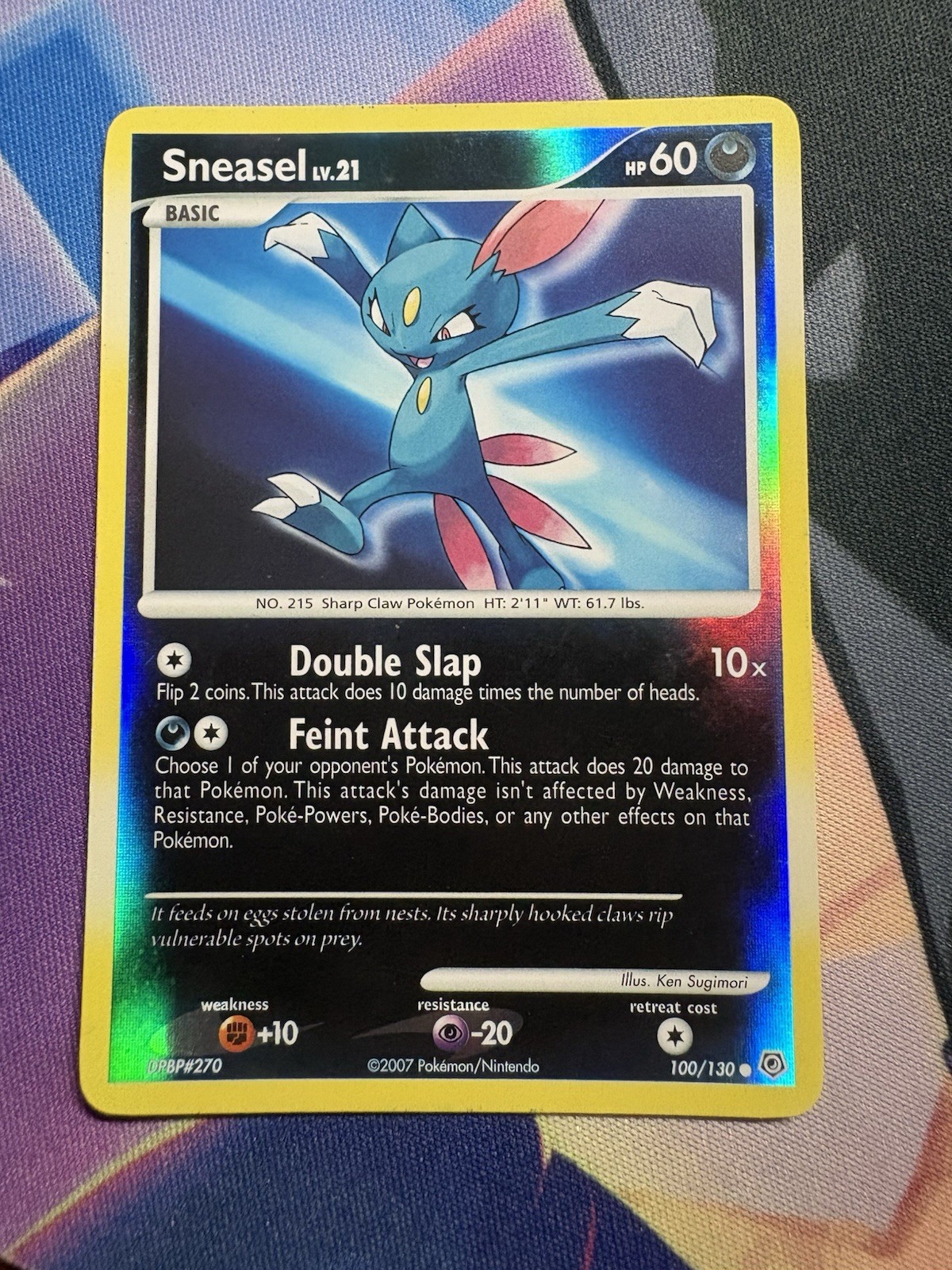 Sneasel Common Reverse Holo Diamond and Pearl 100/130 LP Pokémon TCG