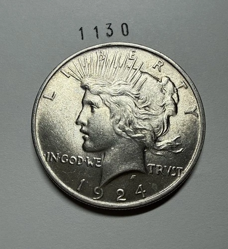 1924 P Peace Silver Dollar US $1 90% Silver Coin Uncirculated