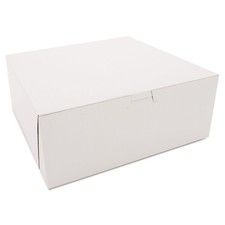 SCT 0973 10 in. x 10 in. x 4 in. Non-Window Paper Bakery Boxes - WT (100/CT) New