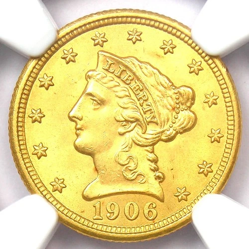 1906 Liberty Gold Quarter Eagle $2.50 Coin - NGC MS66+ Plus Grade - $2,000 Value
