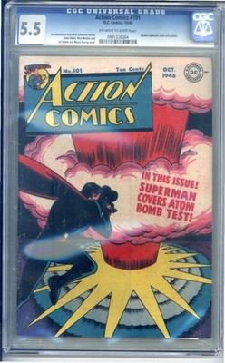 ACTION COMICS #101 CGC F- 5.5 ATOMIC EXPLOSION COVER 1946 | eBay