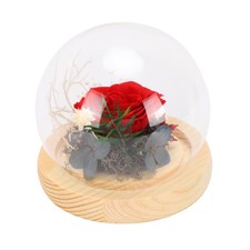 Preserved Rose In Glass Dome Dust Proof Elegant Preserved Flower Gift For X NJXA