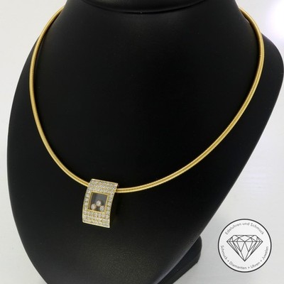 Wert 15.300,- Chopard Collier m. Happy Diamonds Brillant Anhänger 750 Gold xxyy