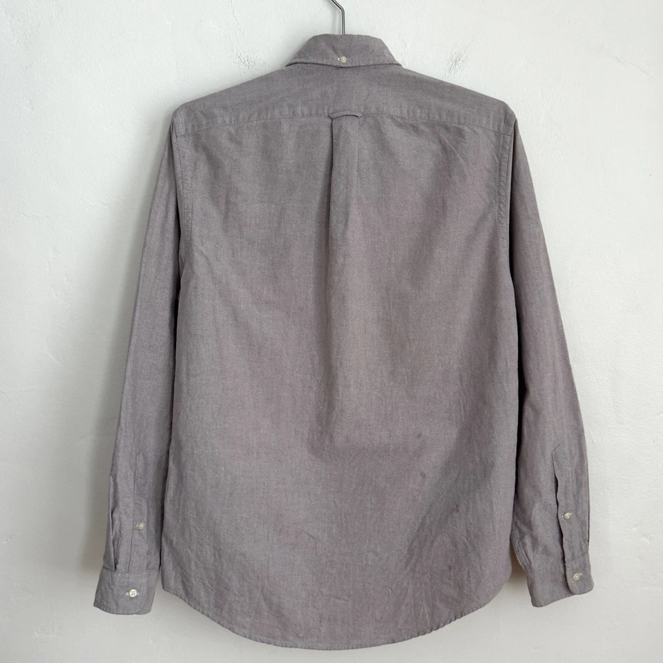 Camisa Oxford Masculina Rugby Ralph Lauren Roxa Claro Botão Médio - Imagem 4 de 4