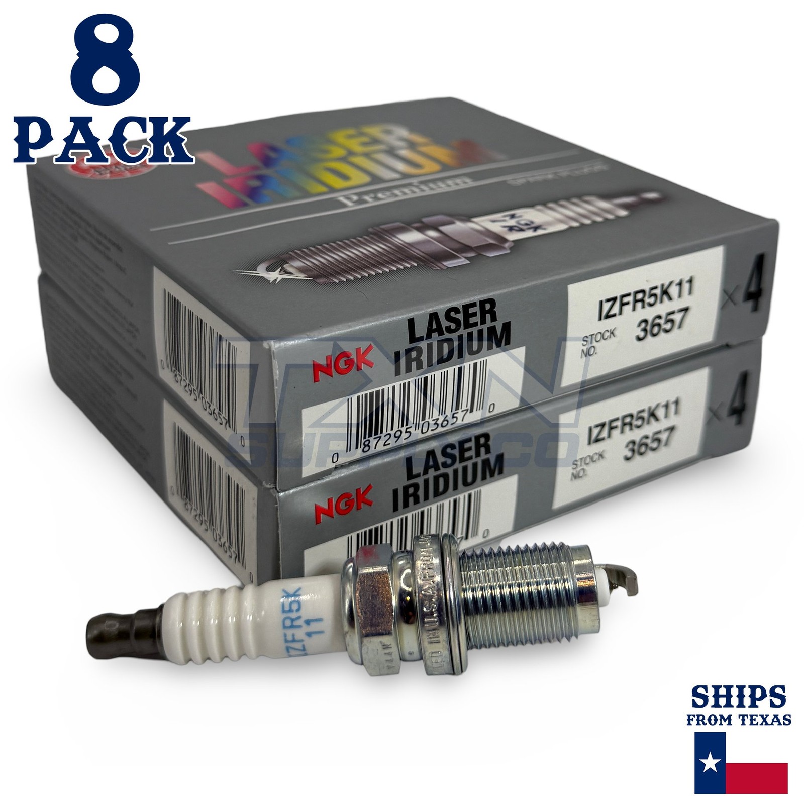 8 Pack NGK 3657 Laser Iridium Spark Plugs IZFR5K11
