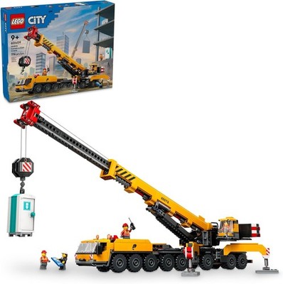 LEGO City Yellow Mobile Construction Crane Toy Set for Boys and Girls, Long... 