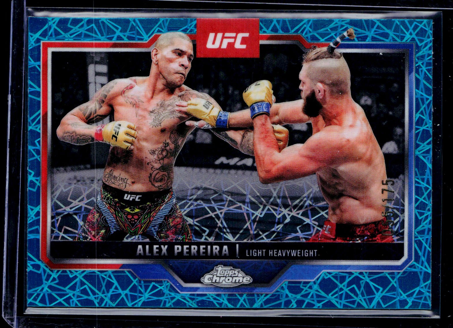 2025 Topps Chrome UFC #2 Alex Pereira Teal Lazer Refractor #/175