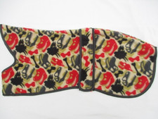 NEW 21"  53cm WHIPPET COAT DINOSAUR BONES FLEECE OUTER / BLACK FLEECE LINING