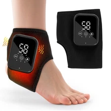 Foot and Ankle Massager Relieve Ankle Pain with 3 Heat Levels, 3 Vibration Modes