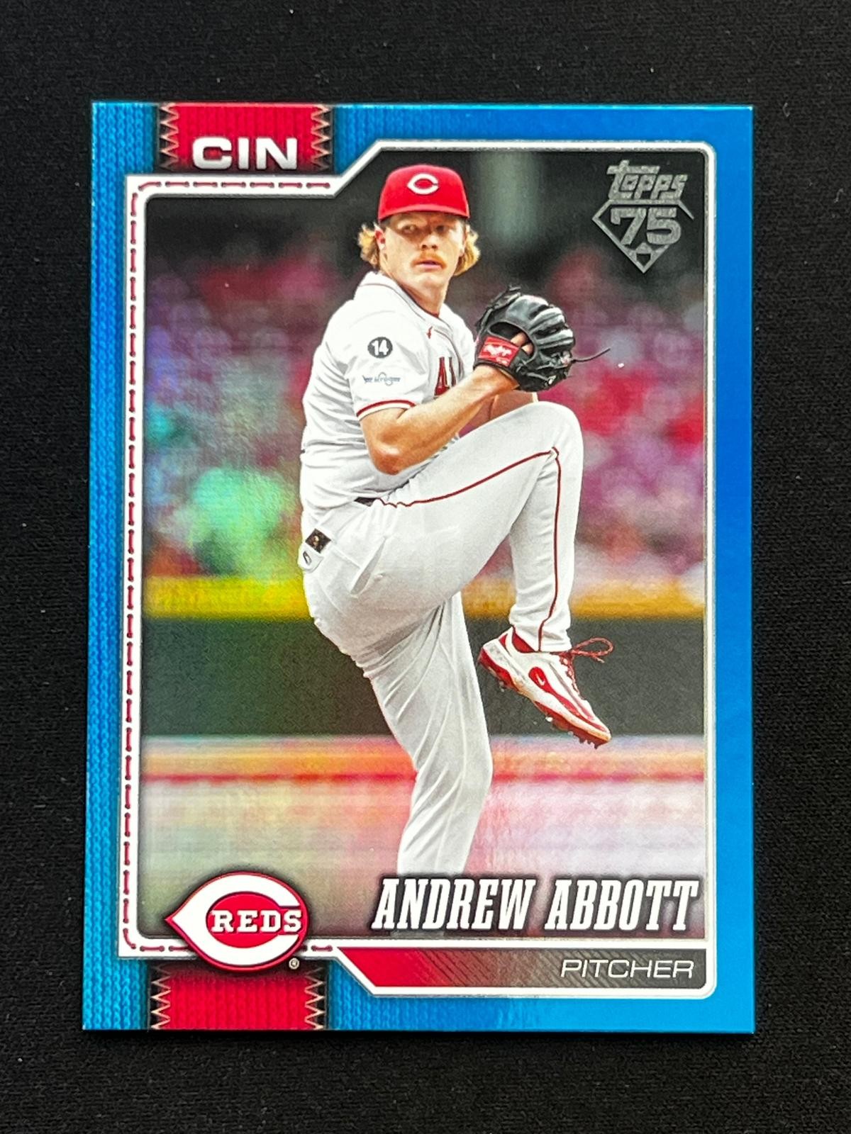 2026 Topps #218 Andrew Abbott Blue Rainbow Foil #/150