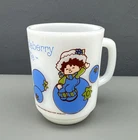 Vintage Strawberry Shortcake Huckleberry Pie Anchor Hocking Mug Milk Glass 1980