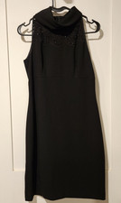 D Morgan Petites Dress Womens 6 Petite Black Mock Neck Lace Cocktail Sheath