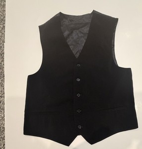 Midtown Man Suit Vest Mens small Black  Business Formal Wedding polyester 