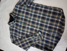 Nautica Men's Long Sleeve Blue Plaid Shirt Size Large