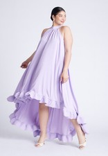 ELOQUII Women's High Low Dramatic Ruffle Detail Dress - 2 Color(s) Brand New