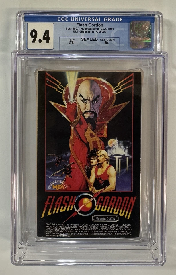 BETAMAX — CGC 9.4/B+  FLASH GORDON - FIRST PRINT / Rainbow MCA — Like VHS