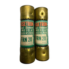  Pack of 2 Bussmann FRN20 Fusetron Dual-Element Time Delay Fuse Fuse, 20A, 250V