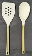 Figmint Silicone Kitchen Utensil Set Compact Champagne 2pc Steel/Nylon Utensils