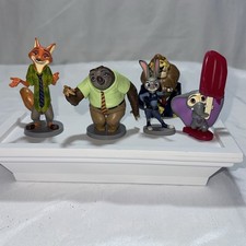 ZOOTOPIA DISNEY STORE 5 PIECE PVC TOY CAKE TOPPER FIGURE LOT NICK WILDE JUDY 