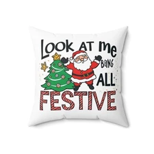 Festive Holiday Pillow, Christmas Decor, Santa Cushion, Cozy Home Gift, 