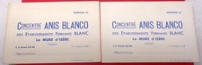 38 La Mure 2 cartes de visite " anis blanco " distillerie fernand blanc