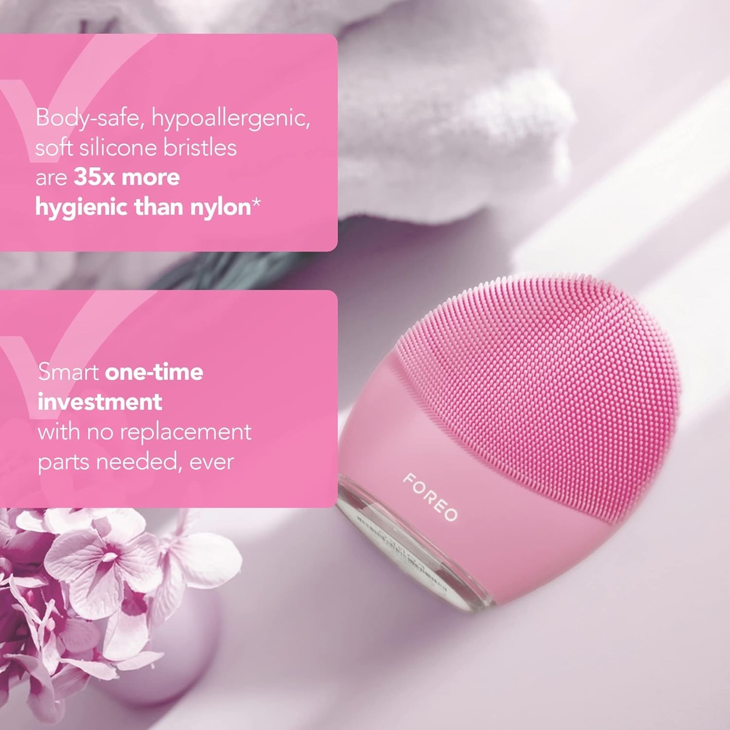 FOREO LUNA 3 Facial Cleansing & Firming Massage Device + 0.67 fl oz Cleanser
