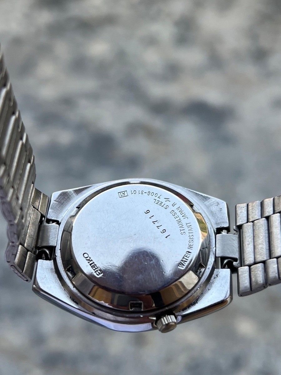 Seiko 5 Men's Automatic Watch 7009 Vintage Day/Date Arabic Dial | eBay