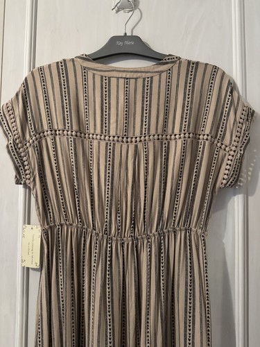 Womens Sweet Wanderer Maternity Dress Beige Blacked Lined Dress Stretch Size L - Picture 7 of 11