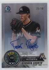 2018 Bowman Scouts' Top 100 Refractor /50 Trevor Rogers #BTP-66 Auto 2x4
