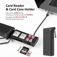 High-Speed 2-in-1 SD Card Reader Adapter USB 3.1 Type-C Card Reader Holder Case