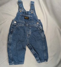 Vintage OshKosh Bgosh Vestback Denim Overalls 6 - 9 Months Baby Blue Jean Snaps